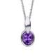 Sterling Silver Amethyst Pendant 925 Hallmarked British Made All Chain Lengths
