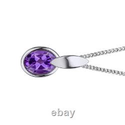 Sterling Silver Amethyst Pendant 925 Hallmarked British Made All Chain Lengths