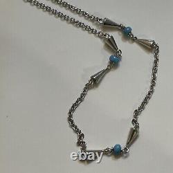 Sterling Silver And Turquoise Made In Italy Necklace
