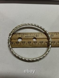 Sterling Silver Bangle Bravely Made In Italy