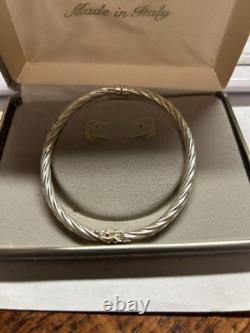 Sterling Silver Bangle Bravely Made In Italy