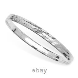 Sterling Silver Bangle Diamond Cut British Made Hallmarked Brand New
