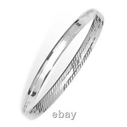 Sterling Silver Bangle Diamond Cut British Made Hallmarked Brand New
