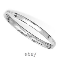 Sterling Silver Bangle Diamond Cut British Made Hallmarked Brand New