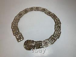 Sterling Silver Belt Made In Siam 160.5 Grams Mekkala Godess Used 31 see pics