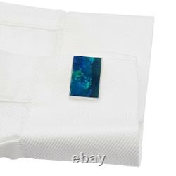 Sterling Silver Blue Green King Solomon Eilat Stone Cufflinks Made in Israel