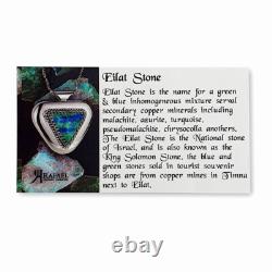 Sterling Silver Blue Green King Solomon Eilat Stone Cufflinks Made in Israel