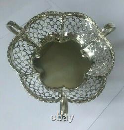 Sterling Silver Bonbon Dish Made by Synyer & Beddoes in 1910