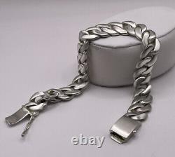 Sterling Silver Brushed Cuban Link USA Made Bracelet (51.6gr)