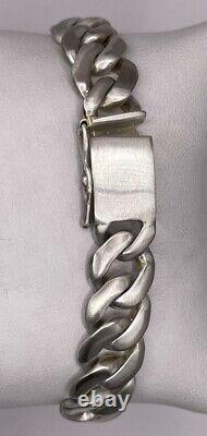 Sterling Silver Brushed Cuban Link USA Made Bracelet (51.6gr)