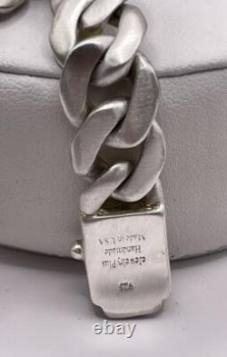 Sterling Silver Brushed Cuban Link USA Made Bracelet (51.6gr)