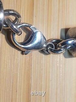 Sterling Silver Byzantine Mens Heavy Chain Bracelet 9 Inch Hand Made