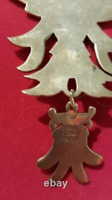 Sterling Silver COD Signed Hand Made Turquoise Inlay Long Necklace