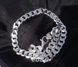 Sterling Silver CURB Chain Made in Italy, Solid 925 Silver Curb Chain Necklace