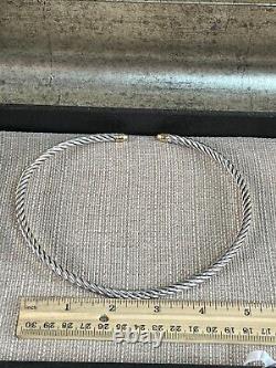 Sterling Silver Cable Wire Choker Necklace. Made in Italy