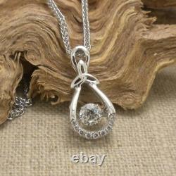 Sterling Silver Celtic Trinity Knot Pendant Dancing CZ Stone Irish Made by Boru