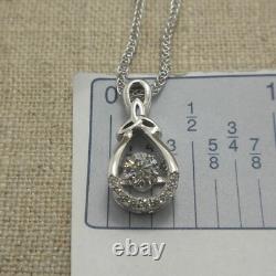 Sterling Silver Celtic Trinity Knot Pendant Dancing CZ Stone Irish Made by Boru