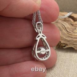 Sterling Silver Celtic Trinity Knot Pendant Dancing CZ Stone Irish Made by Boru