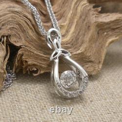 Sterling Silver Celtic Trinity Knot Pendant Dancing CZ Stone Irish Made by Boru
