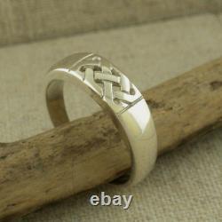 Sterling Silver Celtic Wedding Ring IRISH MADE by FADO Size 10 Boxed