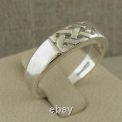 Sterling Silver Celtic Wedding Ring IRISH MADE by FADO Size 10 Boxed