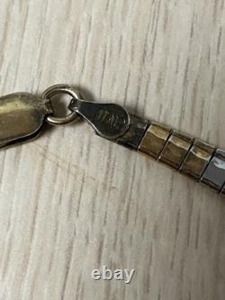 Sterling Silver Cleopatra Necklace Vintage Style With Gold Tone Made In Italy