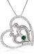 Sterling Silver Created Emerald and Created White Sapphire Mother and Child