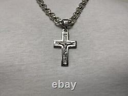 Sterling Silver Cross Crucifix Pendant Heavy Solid 925 UK Made