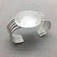 Sterling Silver Cuff Bracelet Hammered Disc 1 1/2 Mexico 37 gr Modern Hand Made