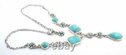 Sterling Silver Custom Made Turquoise Cabochon Cabochon Chain 18 Inch Necklace