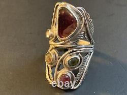 Sterling Silver Custom Made Watermelon Tourmaline Ring Size 9