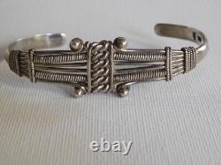 Sterling Silver Detailed Cuff Bracelet Adjustable Made in India