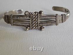 Sterling Silver Detailed Cuff Bracelet Adjustable Made in India