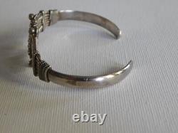 Sterling Silver Detailed Cuff Bracelet Adjustable Made in India