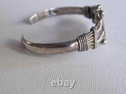Sterling Silver Detailed Cuff Bracelet Adjustable Made in India