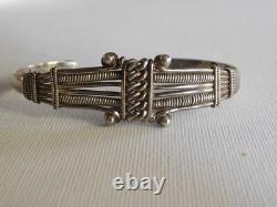 Sterling Silver Detailed Cuff Bracelet Adjustable Made in India