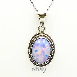 Sterling Silver Dichroic Glass Pendant Made in Mexico