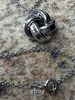 Sterling Silver FOREVER KNOT Pendant. 18 Chain 925 made in Italy
