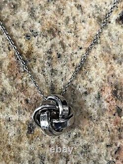 Sterling Silver FOREVER KNOT Pendant. 18 Chain 925 made in Italy