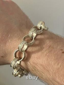 Sterling Silver Full Pattern Belcher Bracelet 8.5 Inch Uk Made 925 Silver