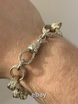 Sterling Silver Full Pattern Belcher Bracelet 8.5 Inch Uk Made 925 Silver