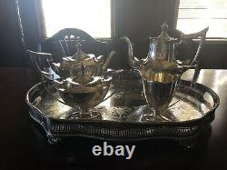 Sterling Silver Gorham 4 Piece Set With Tray Made In Plymouth