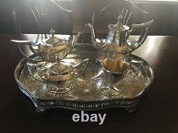 Sterling Silver Gorham 4 Piece Set With Tray Made In Plymouth