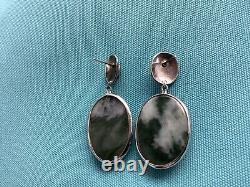 Sterling Silver Green Agate Oval Drop Earrings Made In Bali