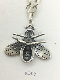 Sterling Silver Gucci Fly Necklace Made In Italy