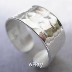 Sterling Silver HammeredToe Ring NEW, Hand made 1/4 width solid/Vartani /USA