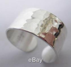 Sterling Silver HammeredToe Ring NEW, Hand made 1/4 width solid/Vartani /USA