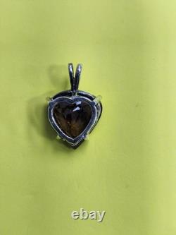 Sterling Silver Hand Made 8.87xt heart shaped genuine yellow sapphire
