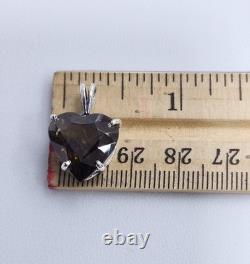 Sterling Silver Hand Made 8.87xt heart shaped genuine yellow sapphire