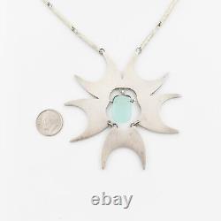 Sterling Silver Hand Made Abstract Modern Style 15.5 Necklace